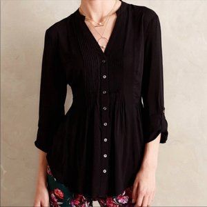Anthropologie Maeve Pleated Button Down Size 0